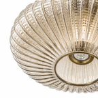 Ribbed Glass Flush Mount Ceiling Light