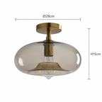 Amber Glass Flush Mount Ceiling Light