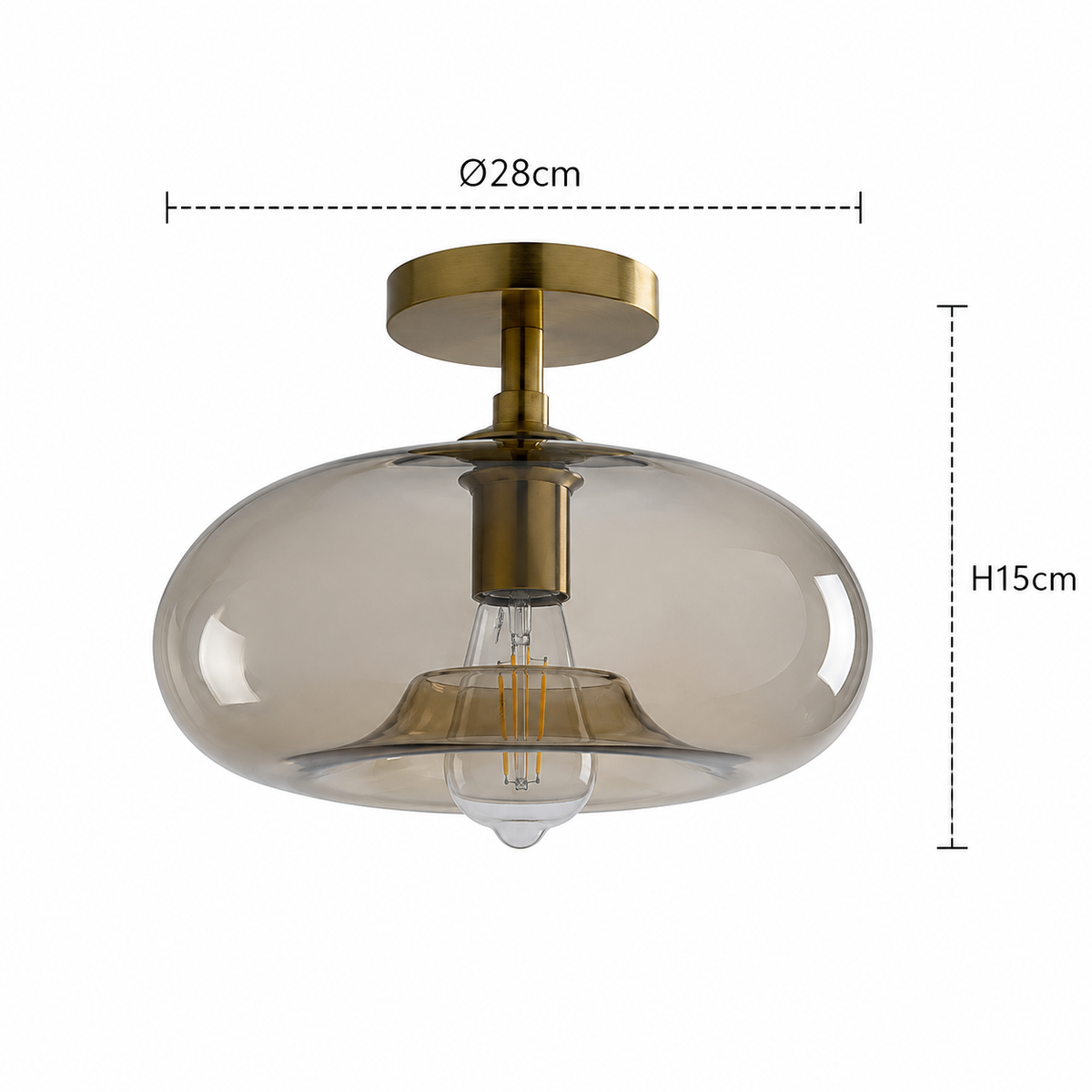 Amber Glass Flush Mount Ceiling Light