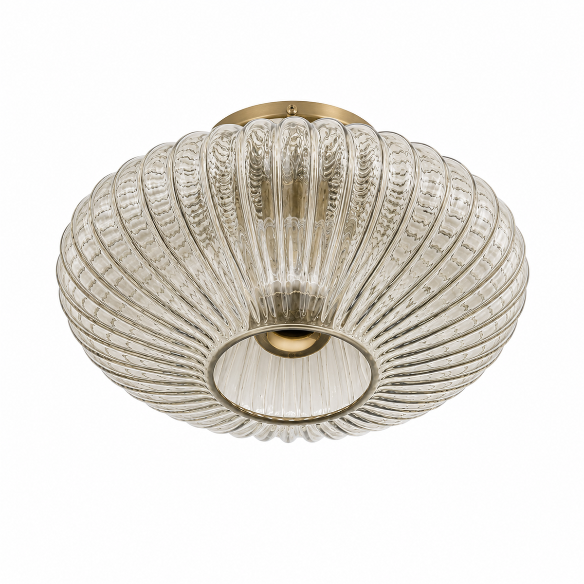 Ribbed Glass Flush Mount Ceiling Light