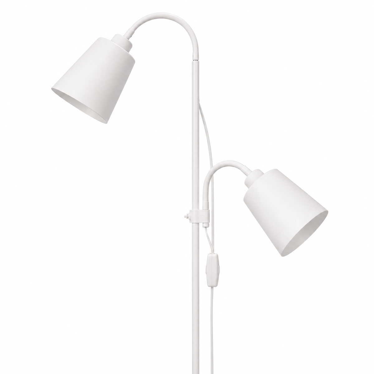 White Double Head Reading Floor Lamp