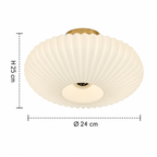 Ribbed Glass Flush Mount Ceiling Light