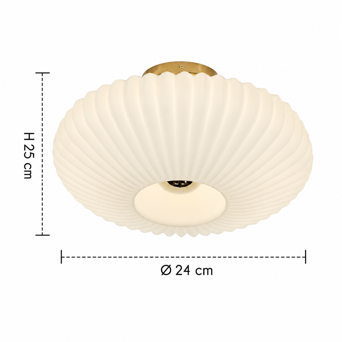 Ribbed Glass Flush Mount Ceiling Light