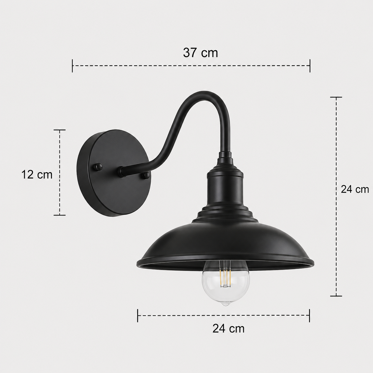 Industrial Gooseneck Outdoor Wall Sconce