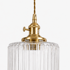 Ribbed Glass 3 Light Kitchen Island Pendant Light