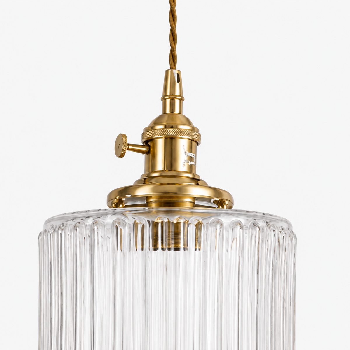Ribbed Glass 3 Light Kitchen Island Pendant Light