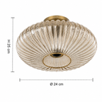 Ribbed Glass Flush Mount Ceiling Light