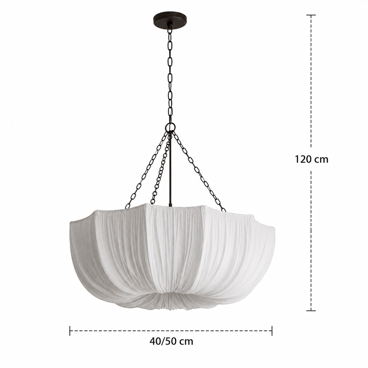Pleated Fabric Petal Chandelier