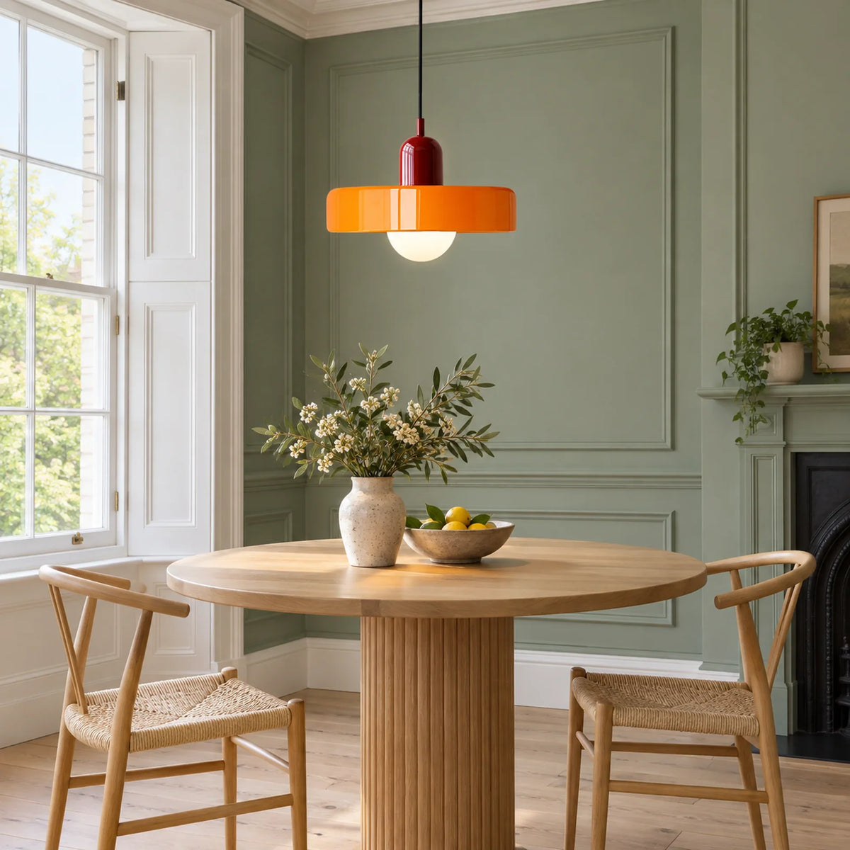 Bauhaus Colored Glass Pendant Light