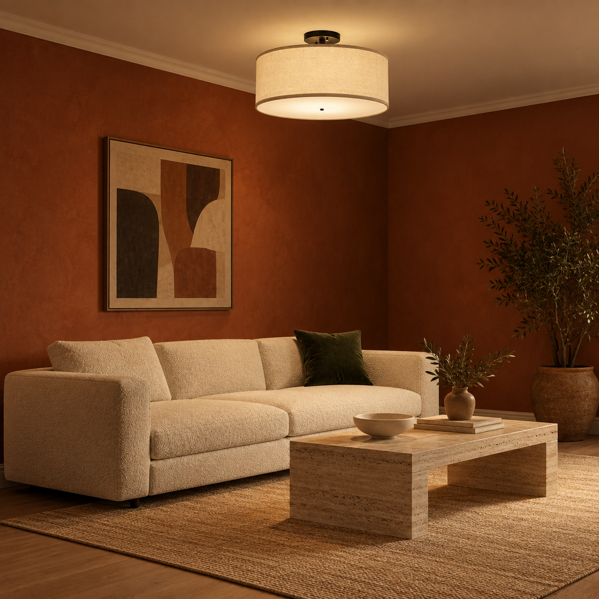 Modern White Wabi Sabi Japanese Chandelier Natural Light