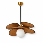 Woven Raffia Petal Pendant Light