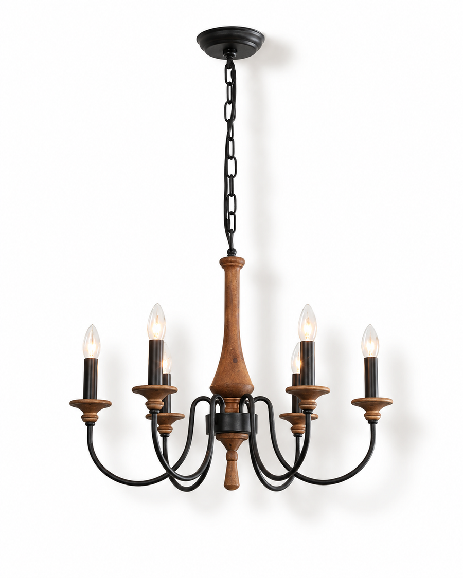Wooden Candle Chandelier