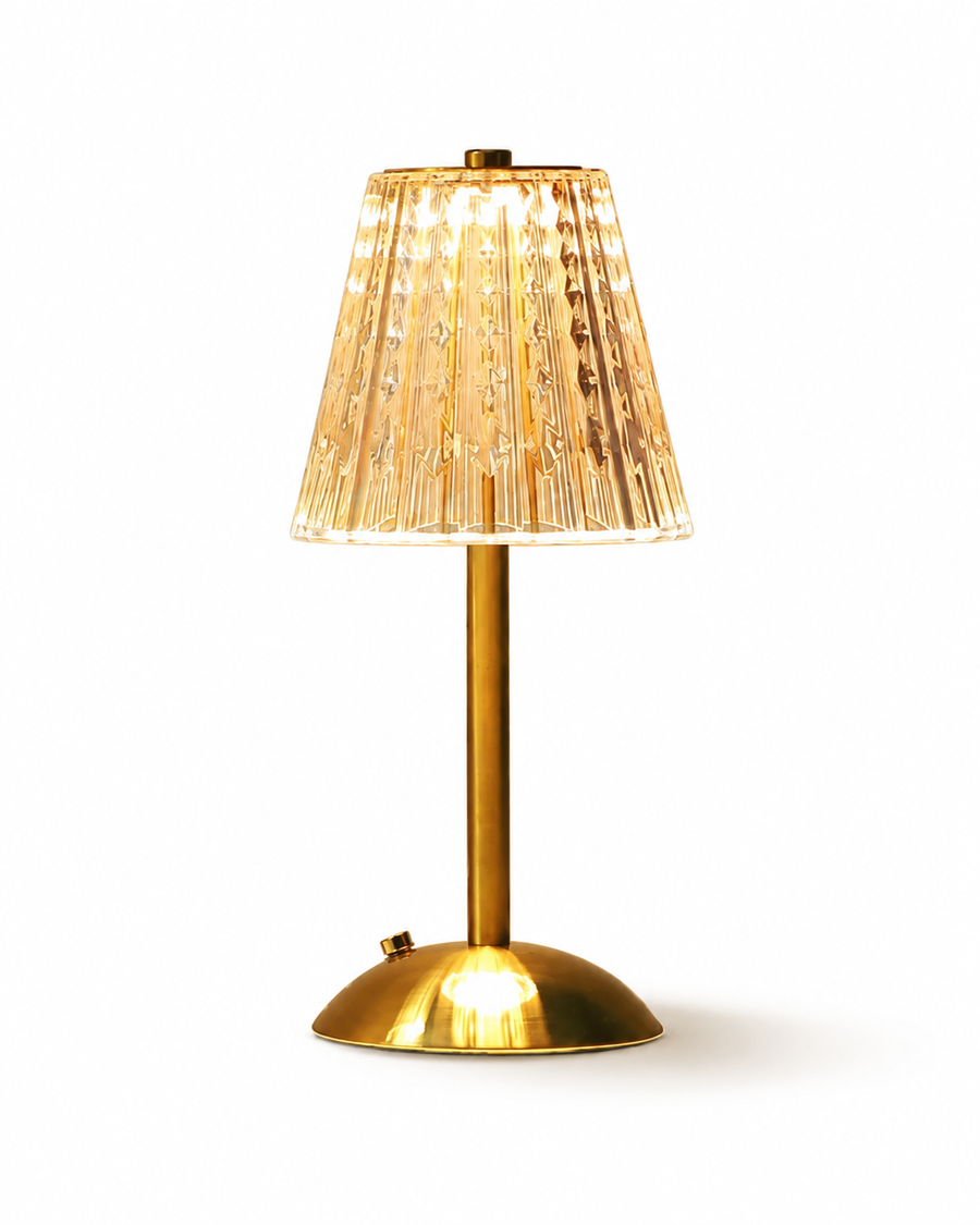 Rechargeable Crystal Cut Table Lamp