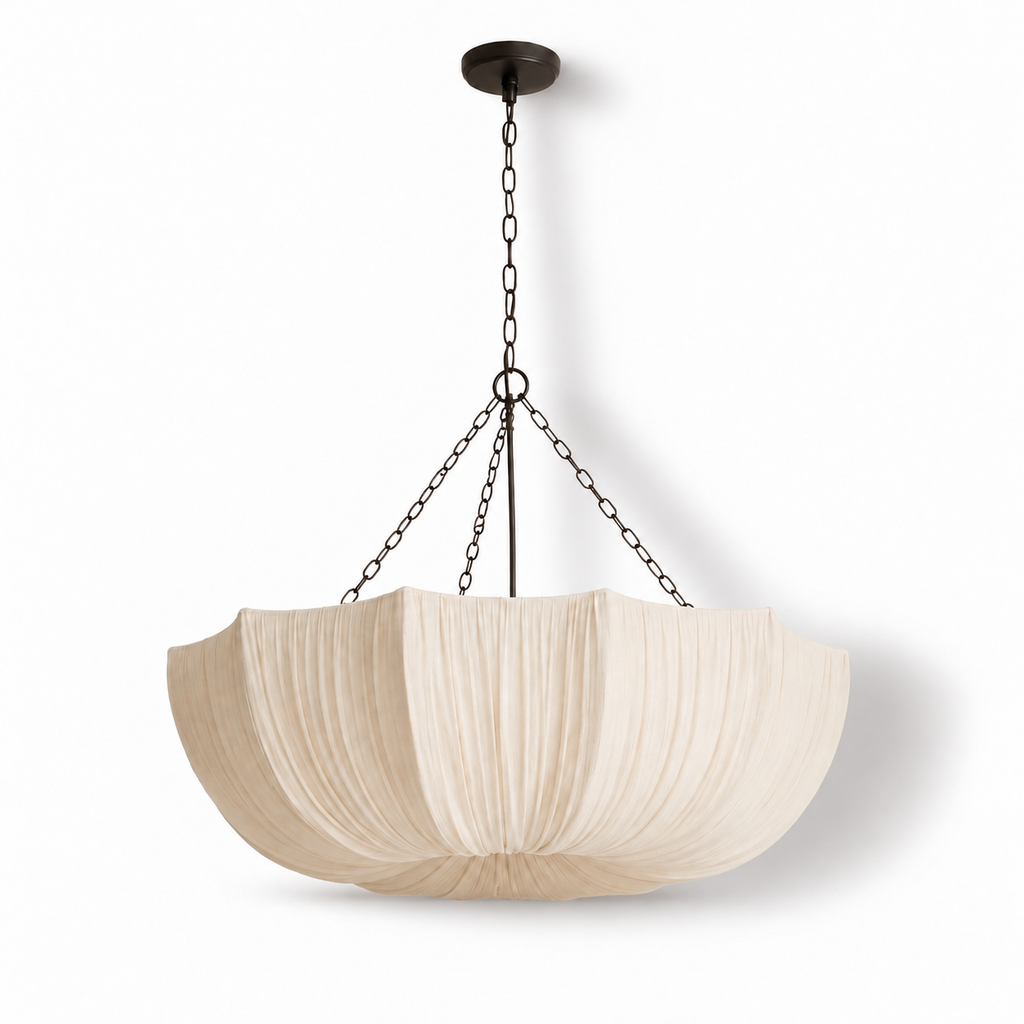 Pleated Fabric Petal Chandelier
