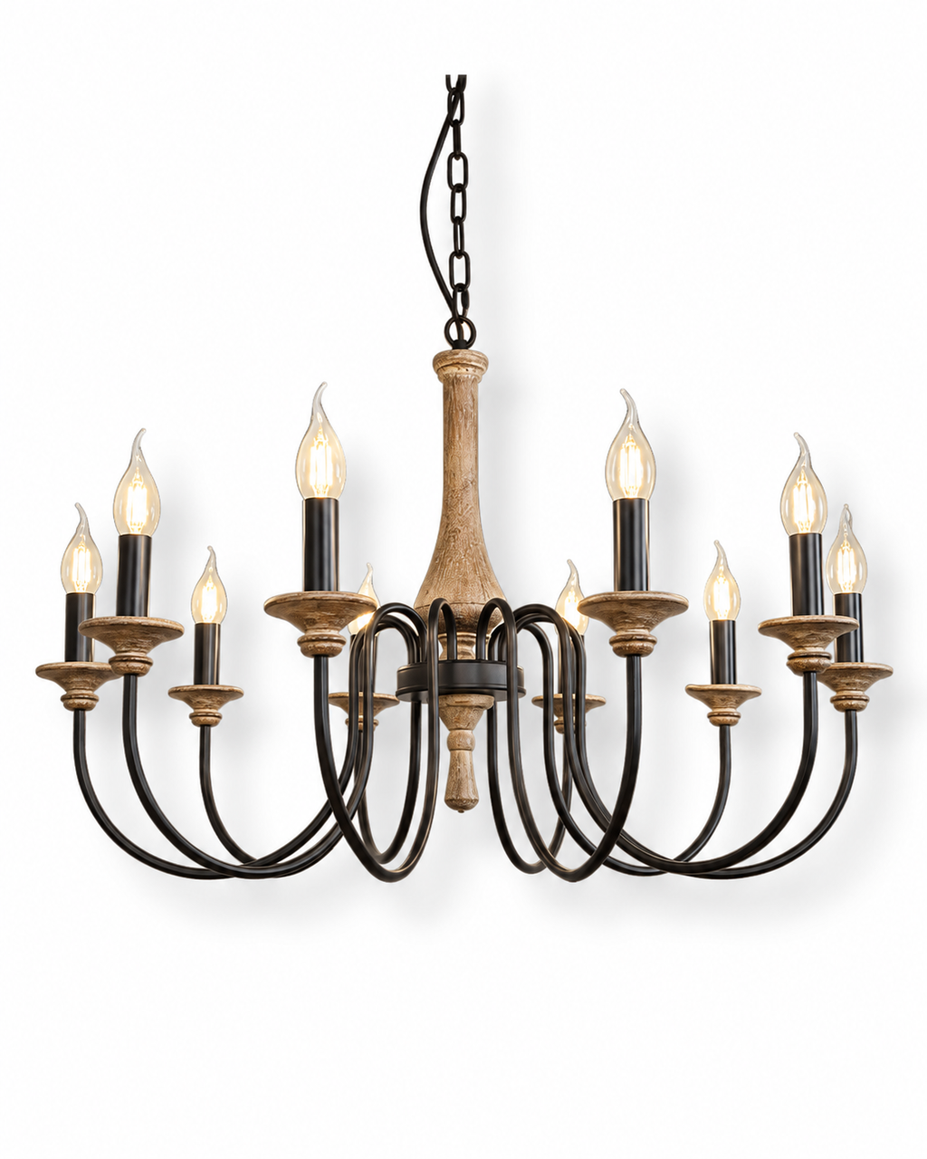 Wooden Candle Chandelier