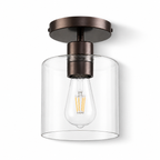 Clear Glass Semi Flush Ceiling Light