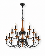 Wooden Candle Chandelier