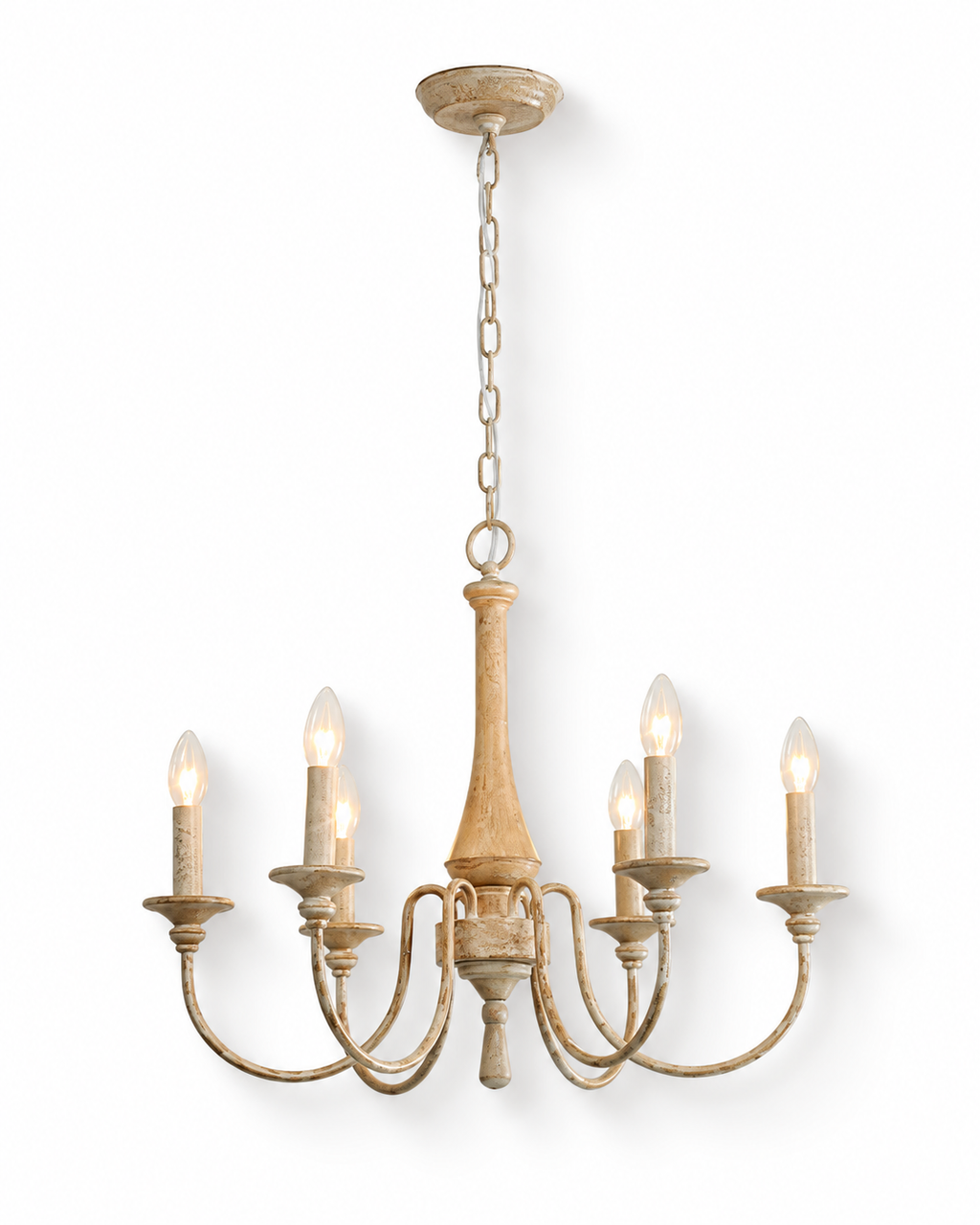 Wooden Candle Chandelier
