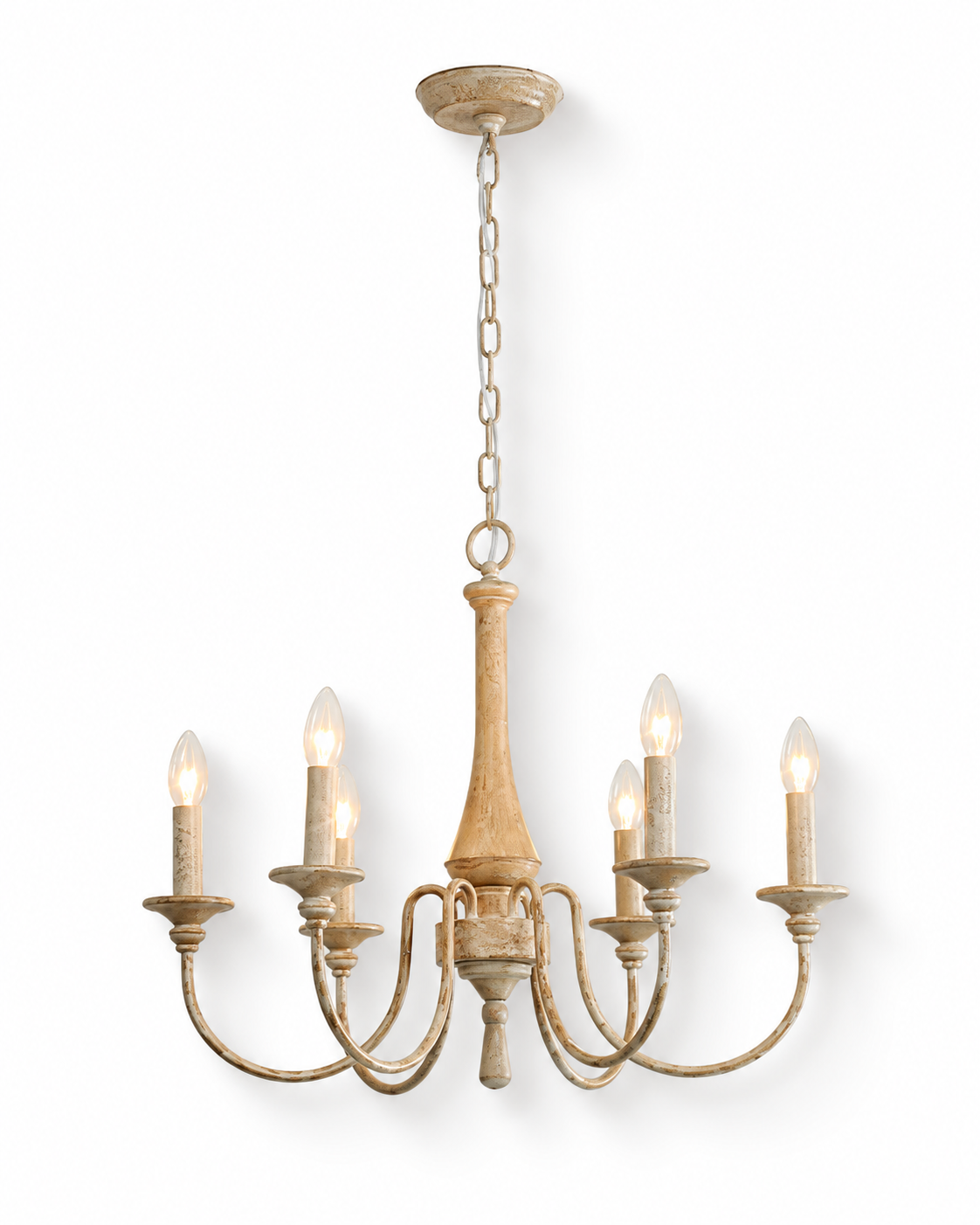 Wooden Candle Chandelier