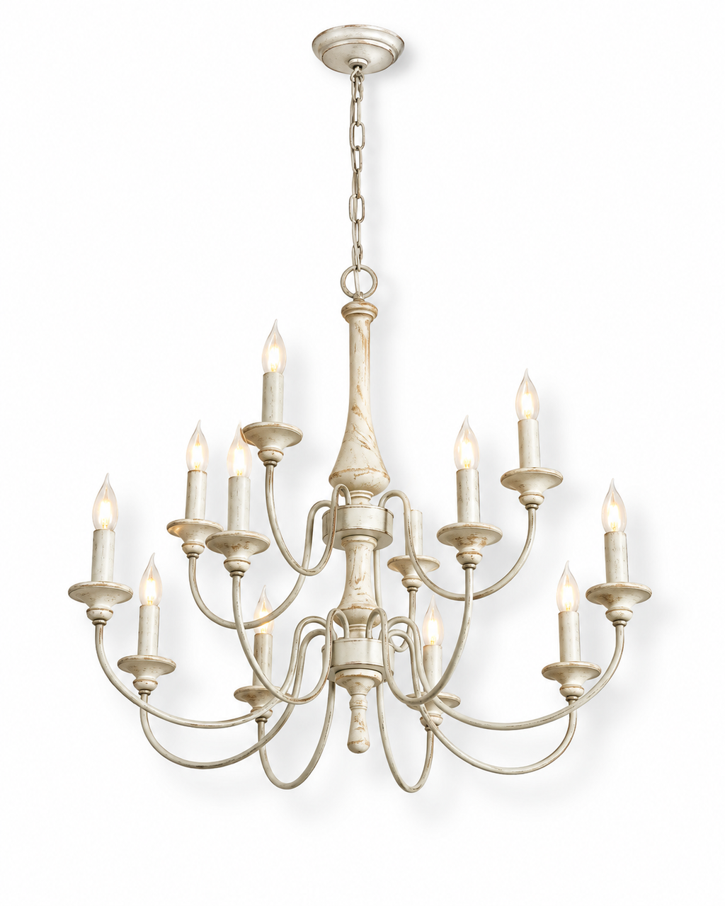 Wooden Candle Chandelier