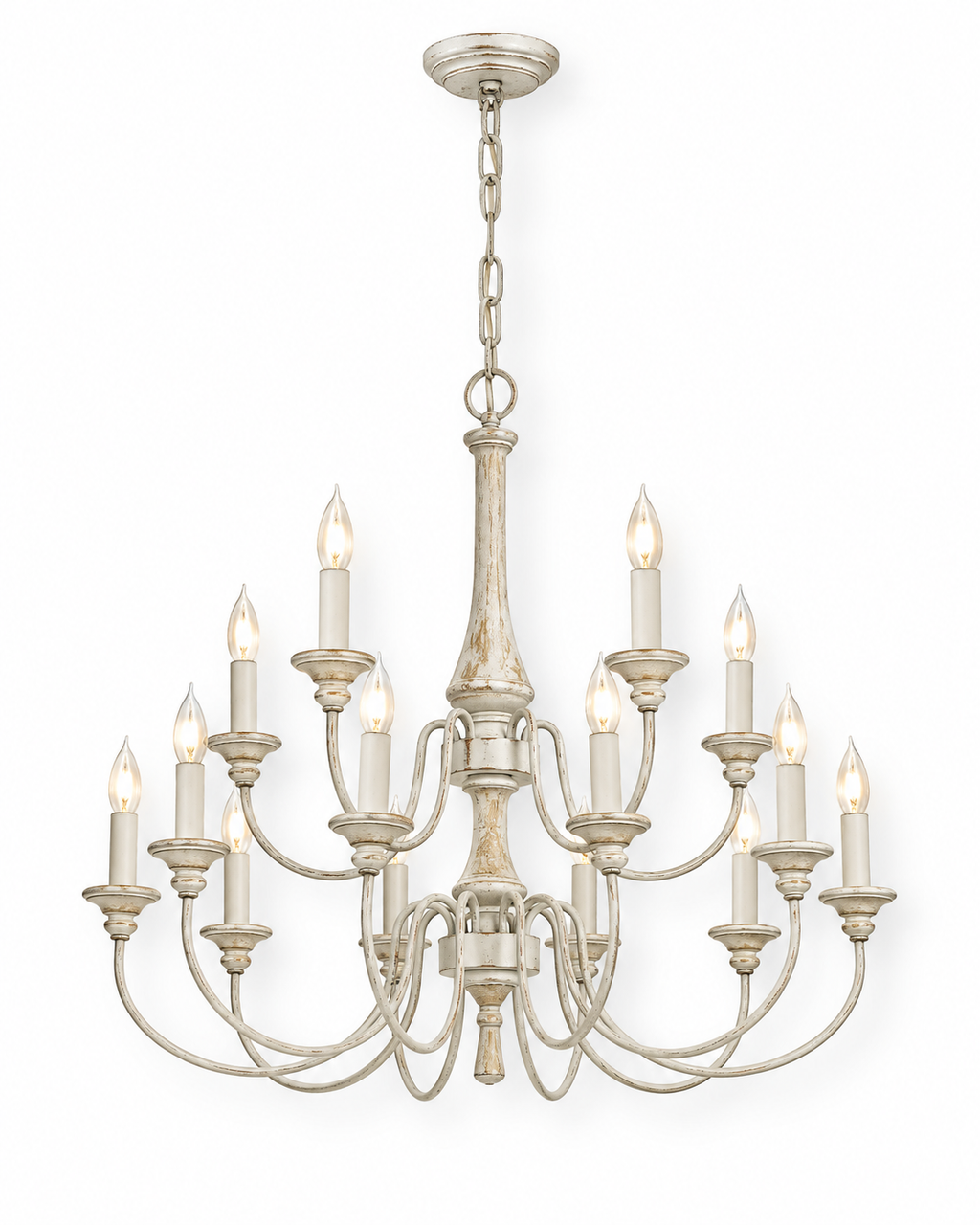 Wooden Candle Chandelier