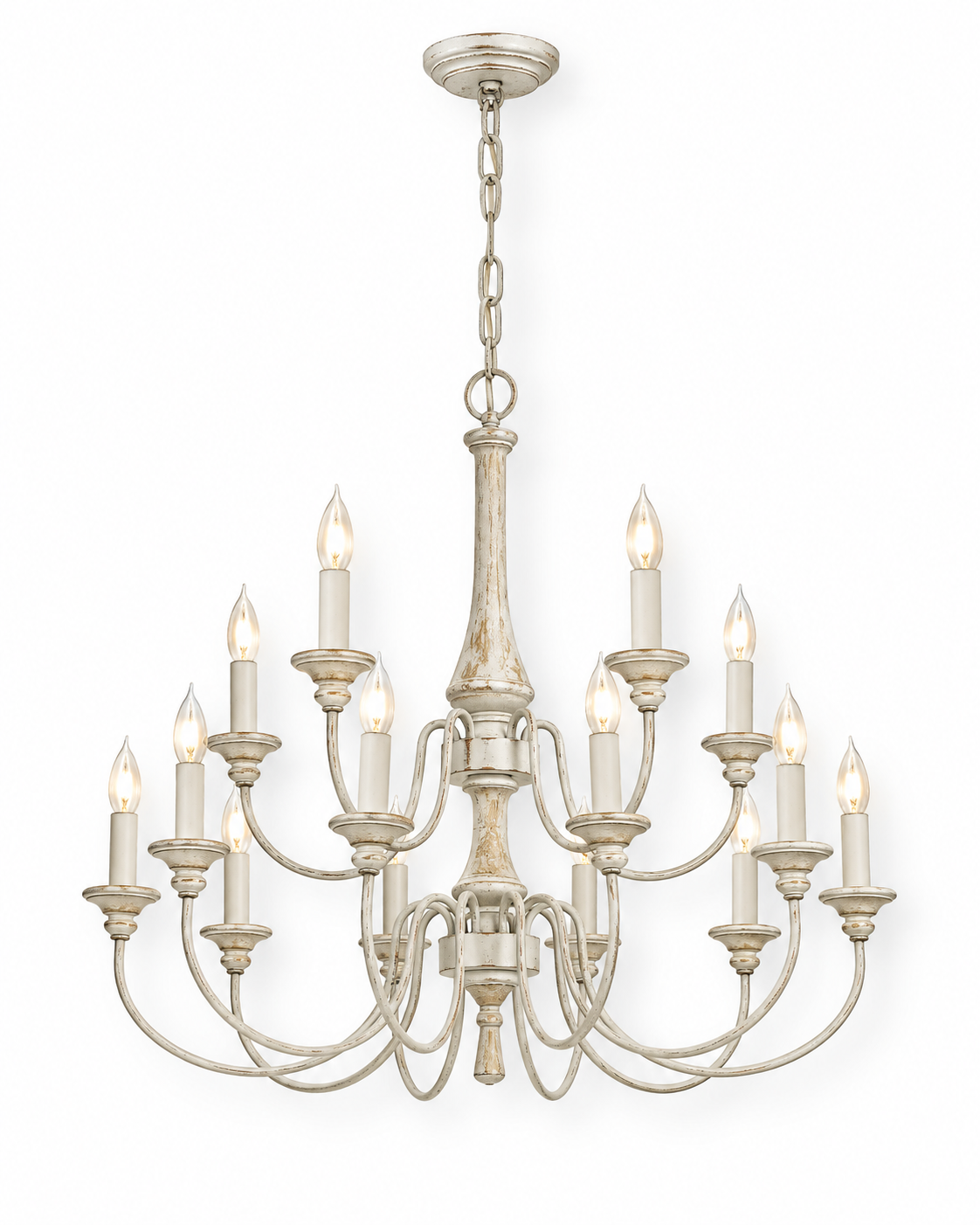 Wooden Candle Chandelier