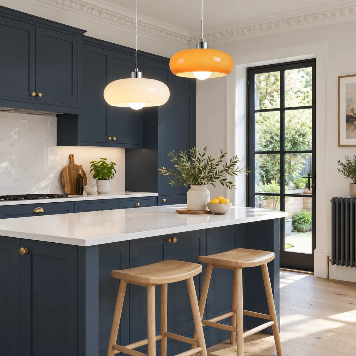 Bauhaus Opal Glass Pendant Light