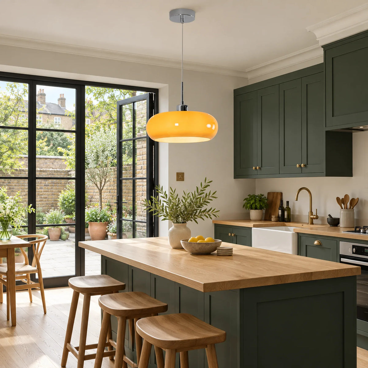 Bauhaus Opal Glass Pendant Light