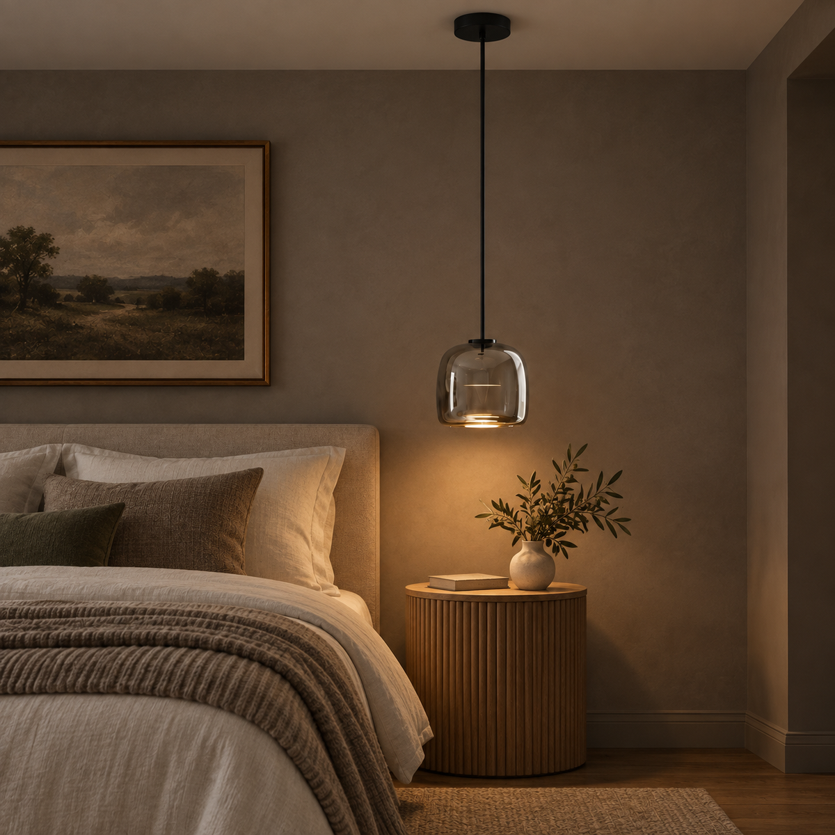 Smoked Glass Pendant Light