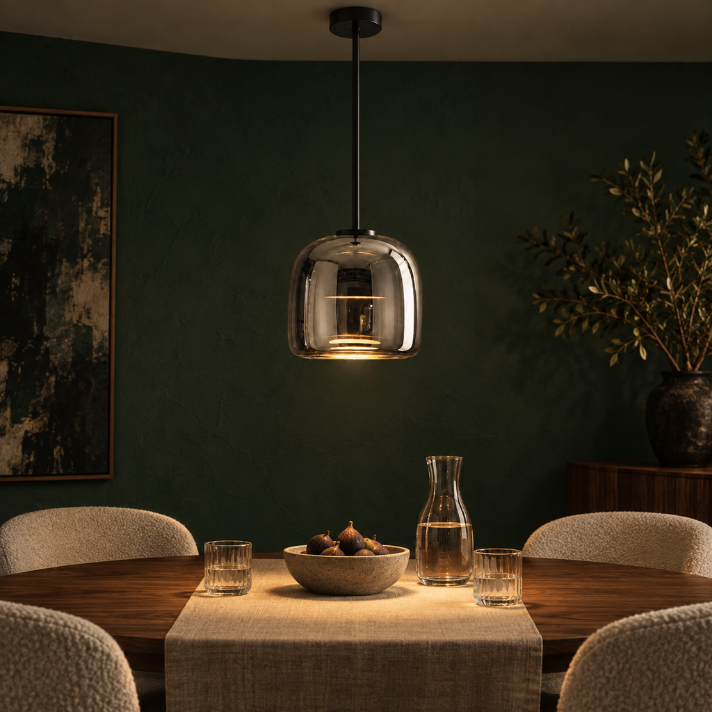 Smoked Glass Pendant Light