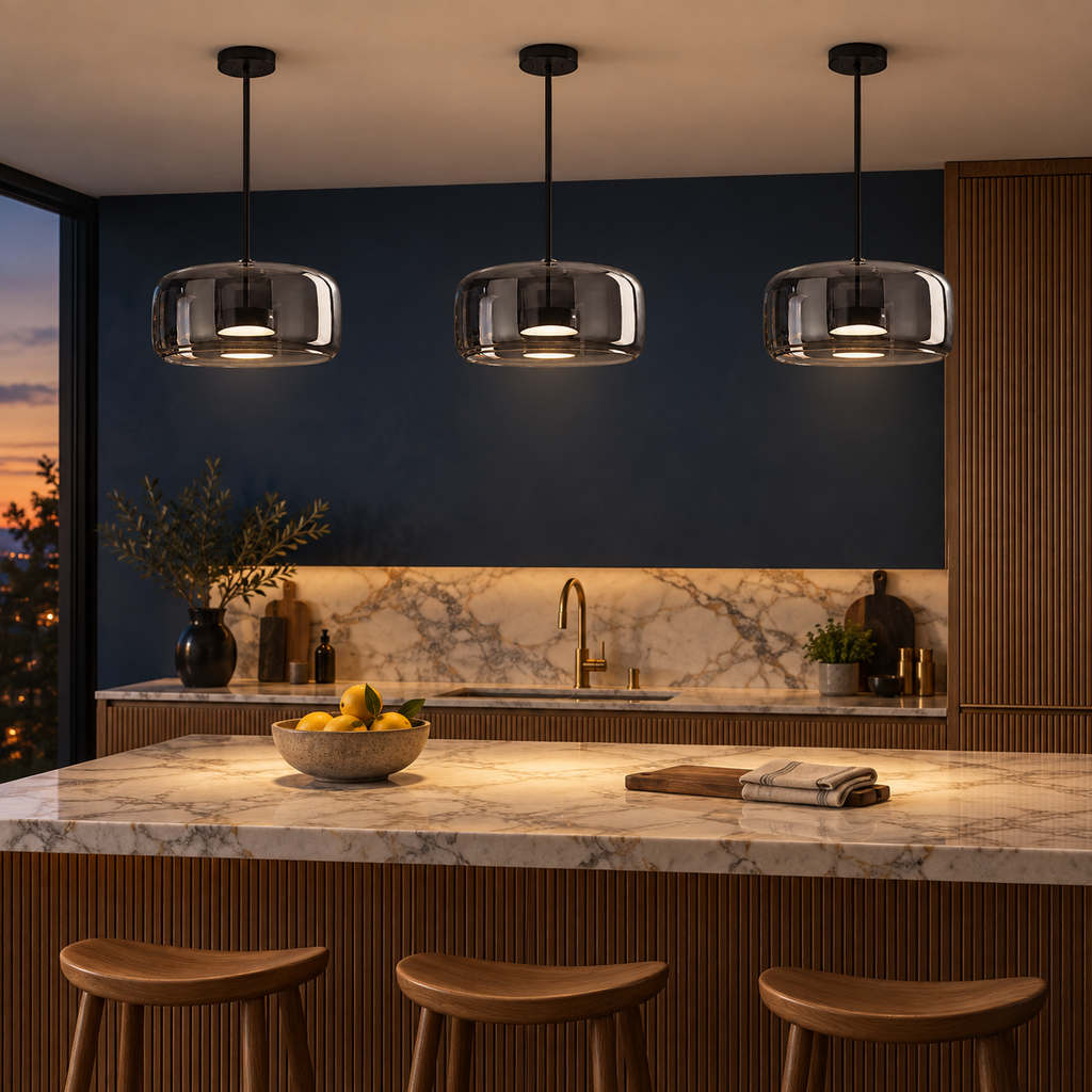 Smoked Glass Pendant Light