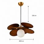 Woven Raffia Petal Pendant Light