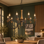 Wooden Candle Chandelier