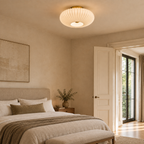 Ribbed Glass Flush Mount Ceiling Light