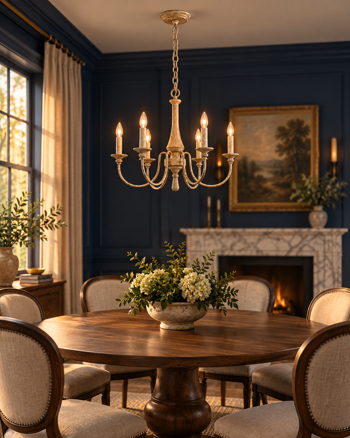 Wooden Candle Chandelier