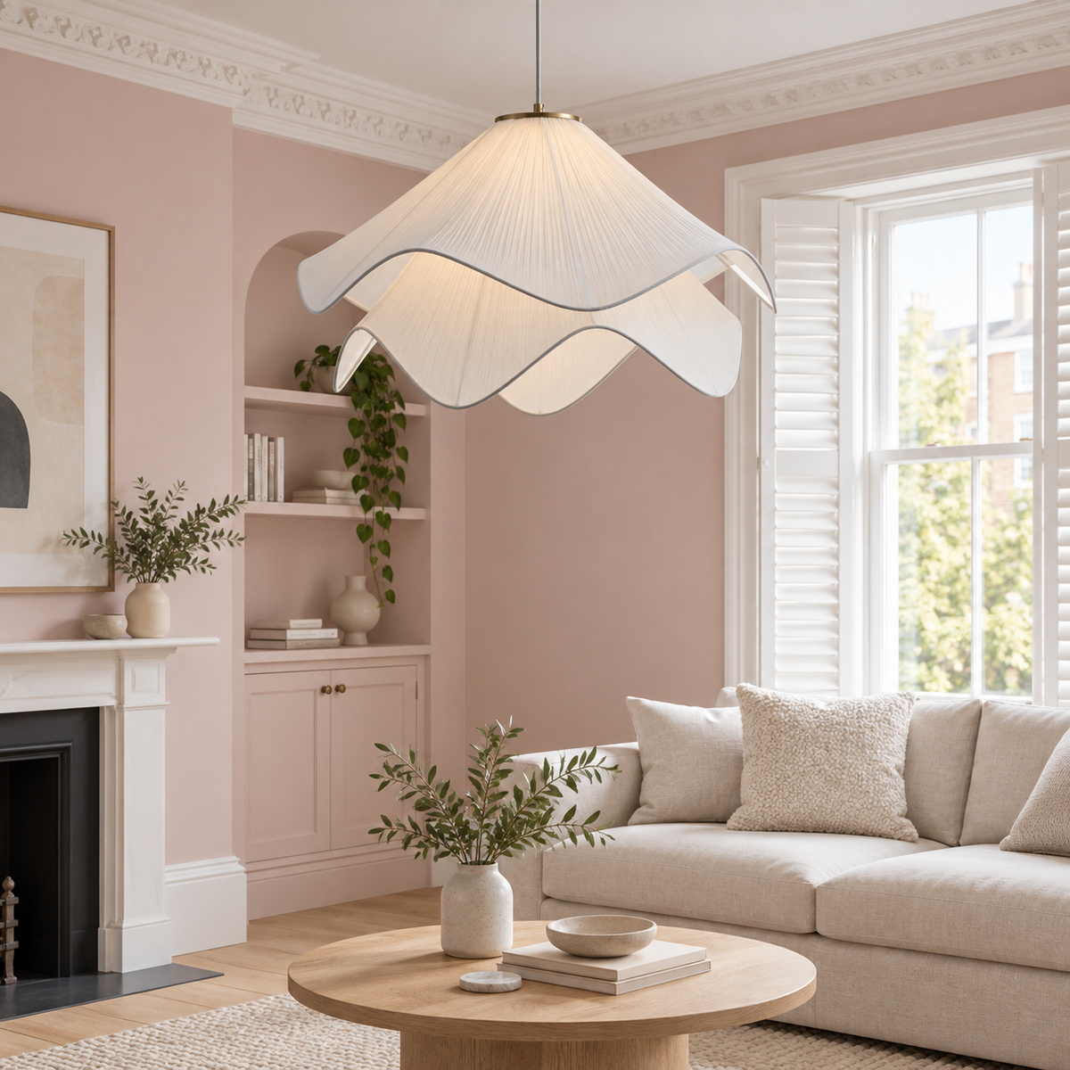 Two Tier Petal Flower Pendant Light