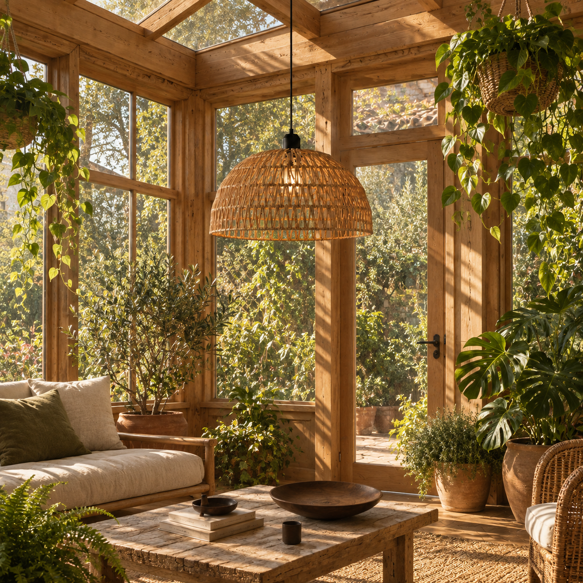 Woven Rope Dome Pendant Light