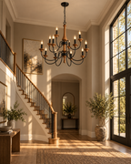 Wooden Candle Chandelier