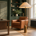 Pleated Brass Floor Lamp