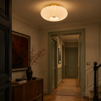 Ribbed Glass Flush Mount Ceiling Light