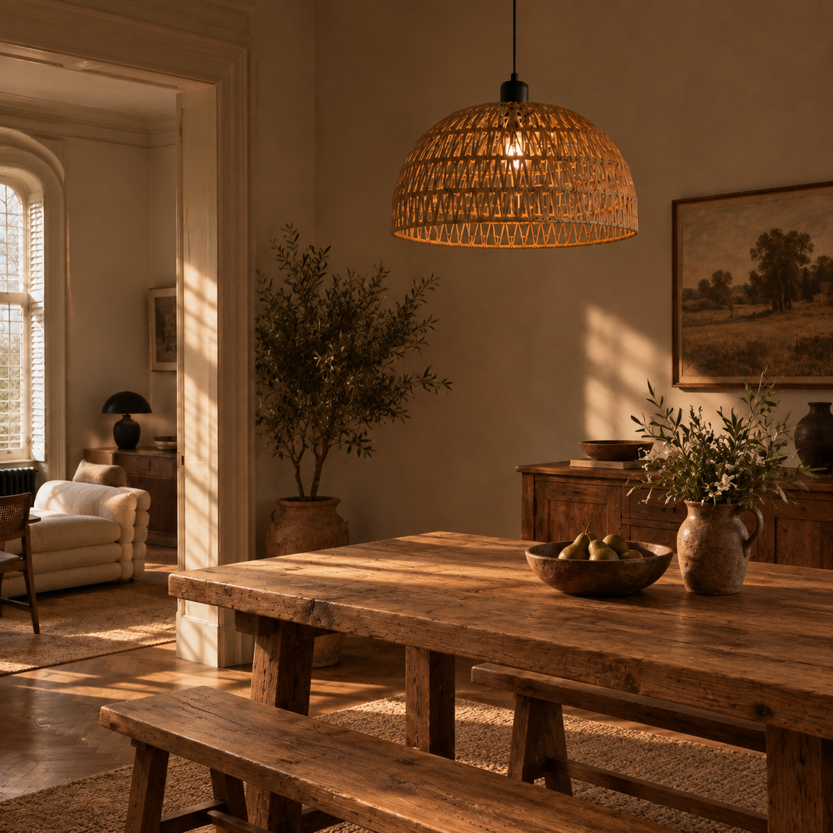 Woven Rope Dome Pendant Light