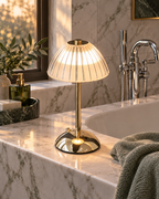 Rechargeable Scalloped Table Lamp