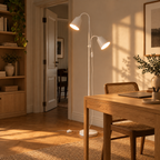 White Double Head Reading Floor Lamp
