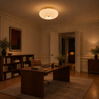 Ribbed Glass Flush Mount Ceiling Light