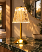 Rechargeable Crystal Cut Table Lamp