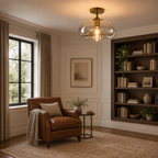 Amber Glass Flush Mount Ceiling Light