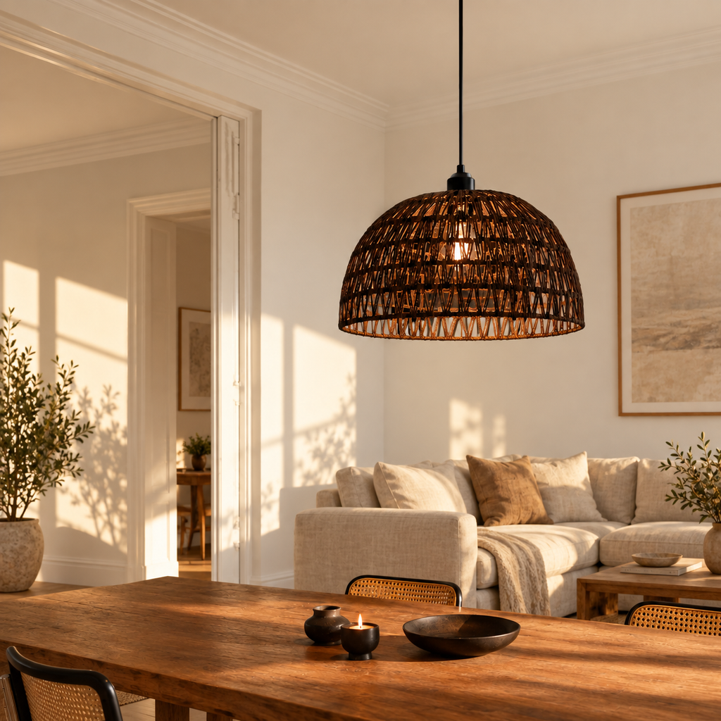 Woven Rope Dome Pendant Light