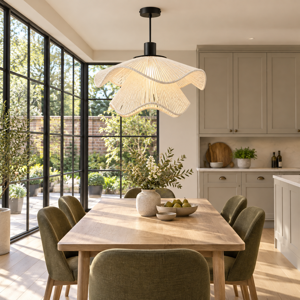 Two Tier Petal Flower Pendant Light