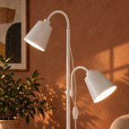 White Double Head Reading Floor Lamp