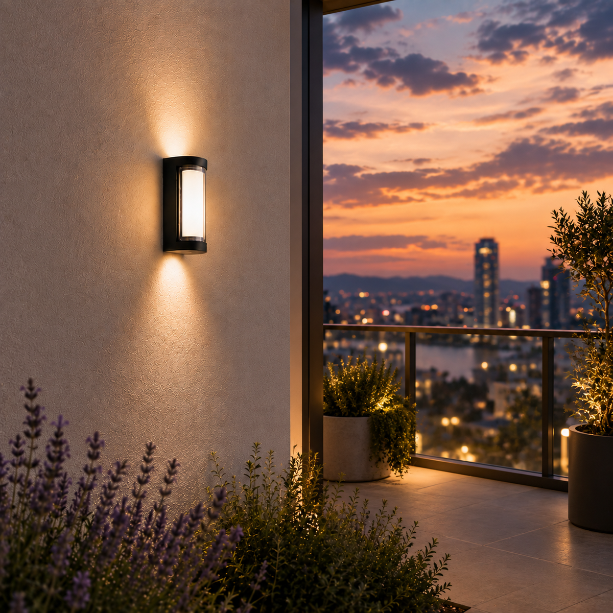 Black Up Down Outdoor Wall Sconce